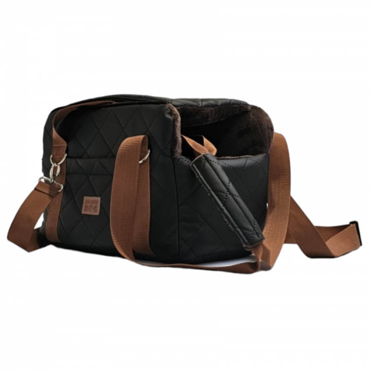 Prenosná taška pre psa Golden dog Lux - hnedo-čierna